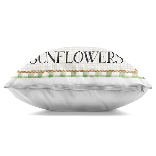 Stupell Industries Farm Fresh Sunflowers Gingham Truck Decorative Printed Throw Pillow